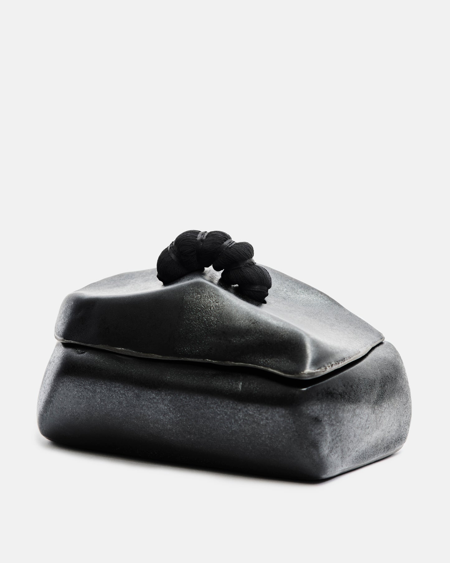 Shelter box II. Black ceramic jewelry box, unique piece.