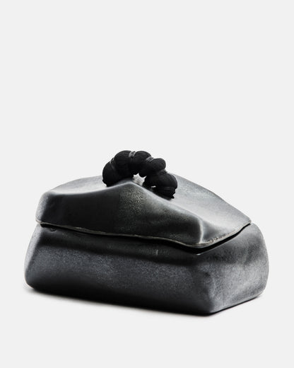 Shelter box II. Black ceramic jewelry box, unique piece.