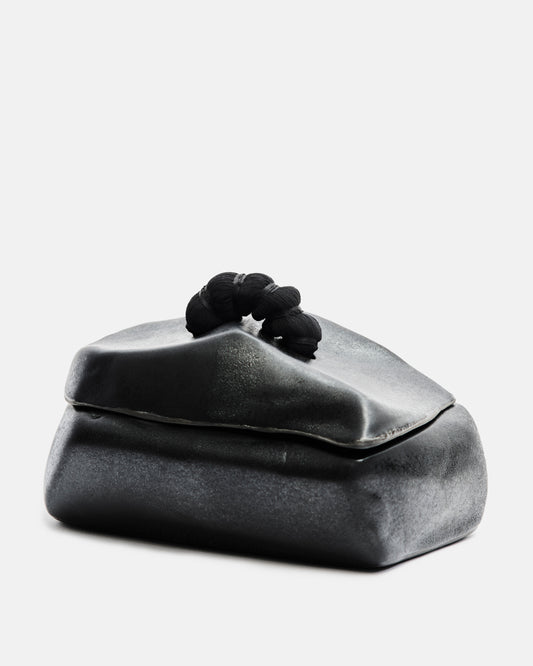 Shelter box II. Black ceramic jewelry box, unique piece.