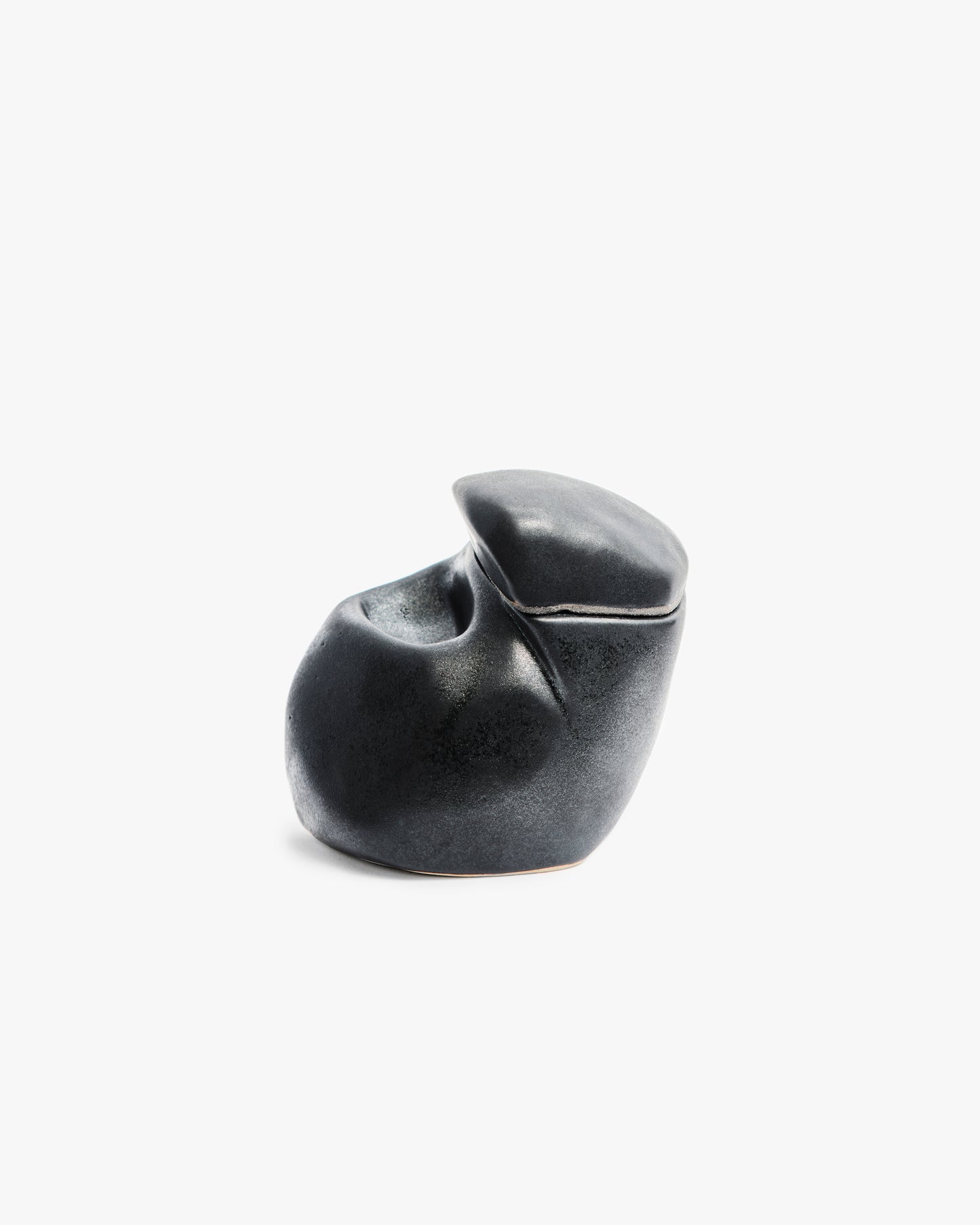 In and out. Black ceramic jewelry box, unique piece.