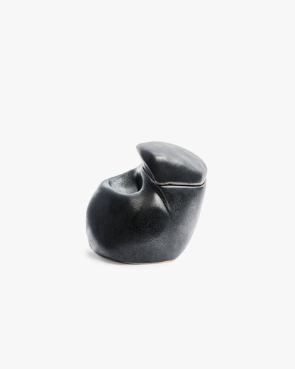 In and out. Black ceramic jewelry box, unique piece.