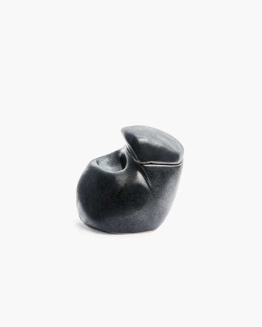 In and out. Black ceramic jewelry box, unique piece.